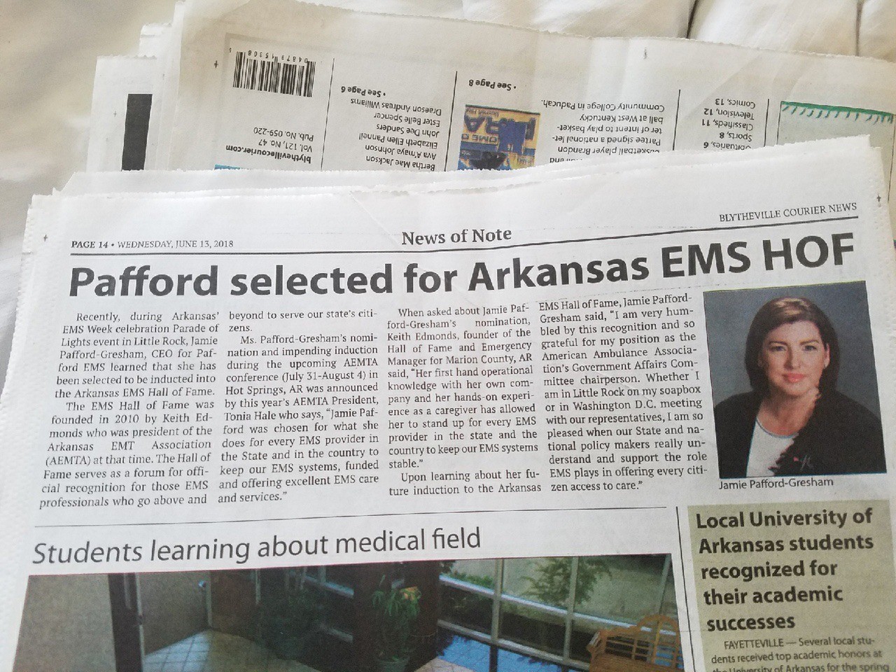 Pafford selected for Arkansas EMS Hall of Fame